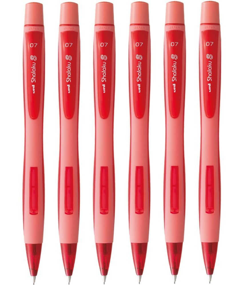     			uni-ball Shalaku M7-228 Mechanical Pencil (Red Body, Pack of 6) Pencil (Set of 6, Red)