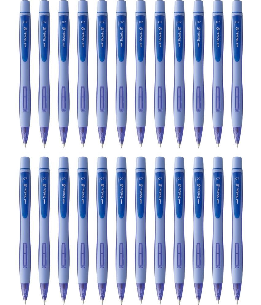     			uni-ball Shalaku M7 228 0.7mm, Built in Eraser (Blue Body) Pencil (Set of 24, Blue)