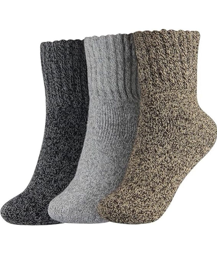     			CUBERN Multicolor Blended Unisex Ankle Length Socks ( Pack of 3 )