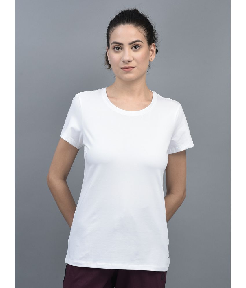     			Dollar White Cotton Blend Regular Fit Women's T-Shirt ( Pack of 1 )