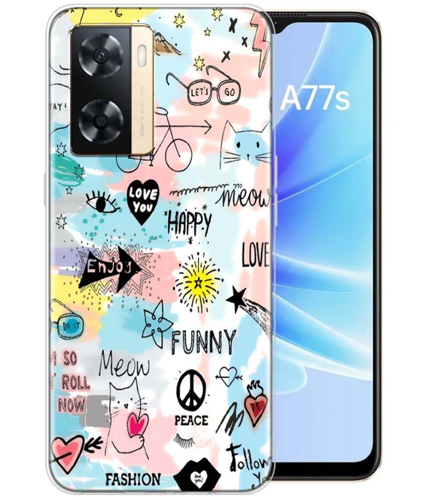     			Fashionury Multicolor Printed Back Cover Silicon Compatible For Oppo A77S ( Pack of 1 )