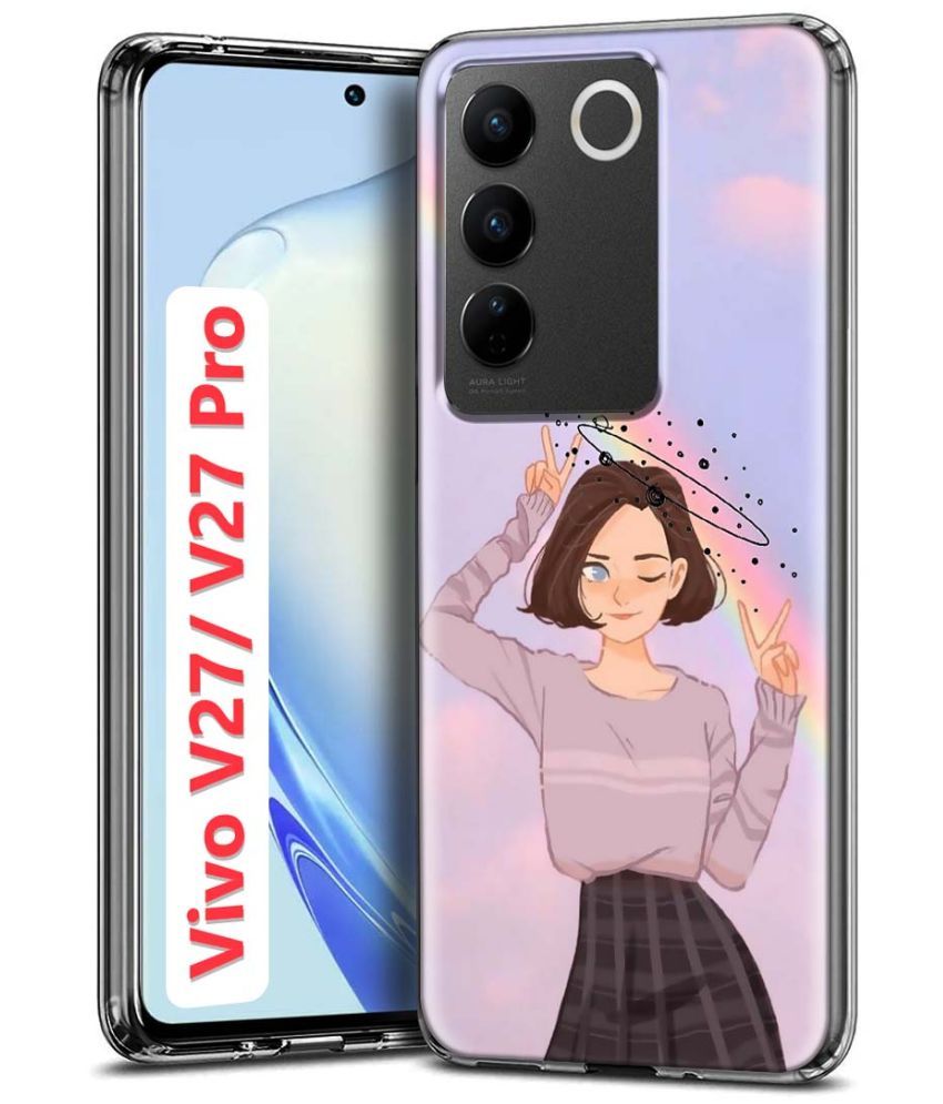     			Fashionury Multicolor Printed Back Cover Silicon Compatible For Vivo V27 Pro 5G ( Pack of 1 )