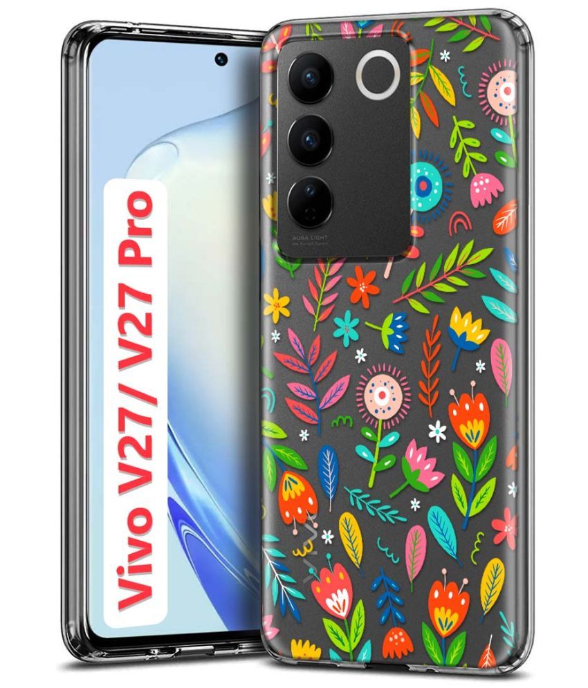     			Fashionury Multicolor Printed Back Cover Silicon Compatible For Vivo V27 Pro 5G ( Pack of 1 )