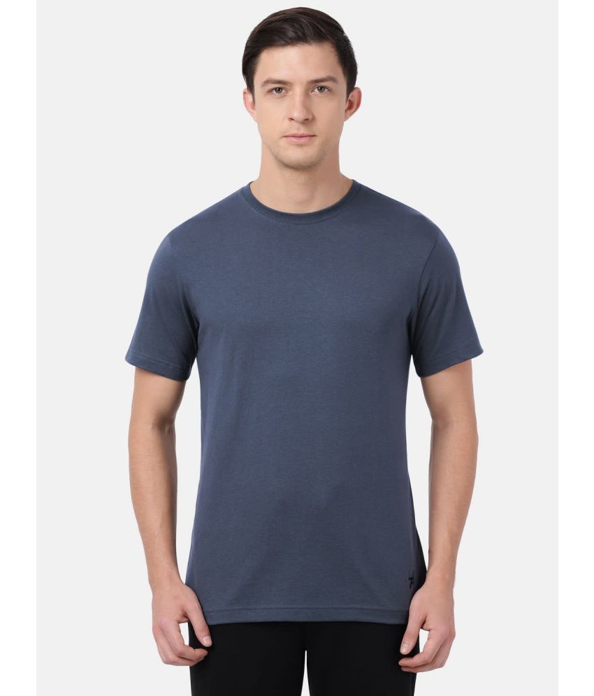     			Jockey 2714 Men's Super Combed Cotton Rich Solid Round Neck T-Shirt - Mid Night Navy