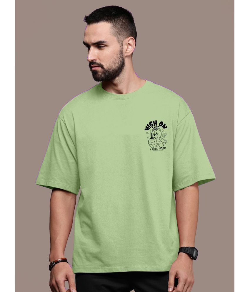     			KAJARU Polyester Oversized Fit Printed Half Sleeves Men's T-Shirt - Mint Green ( Pack of 1 )