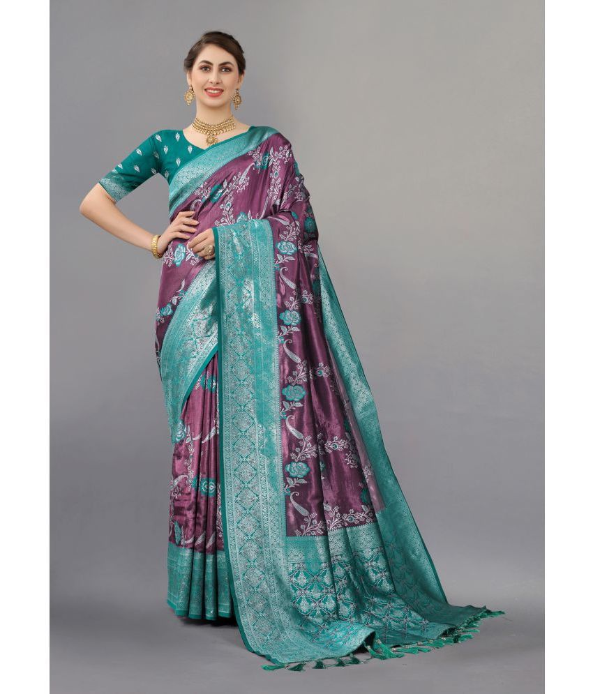     			OFLINE SELCTION Silk Printed Saree With Blouse Piece - Rama ( Pack of 1 )