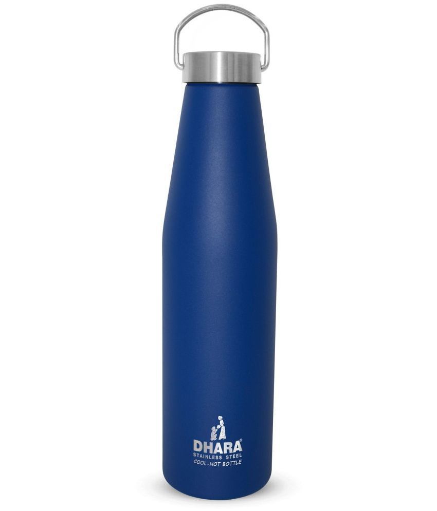     			Dhara Stainless Steel Yes 24 plus 750 Blue  Blue Cola Water Bottle 750 mL ( Set of 1 )