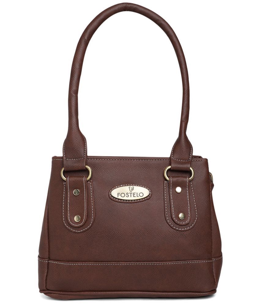     			Fostelo Brown PU Shoulder Bag