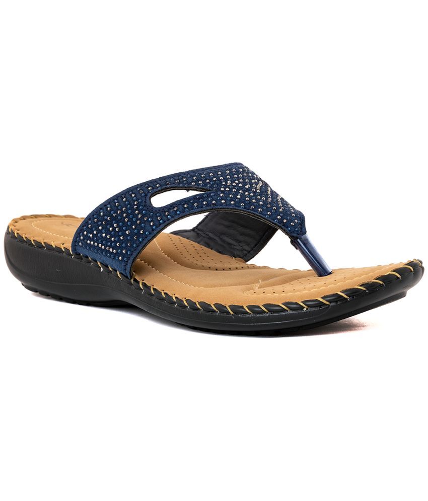     			KHADIM Navy Women's Flats