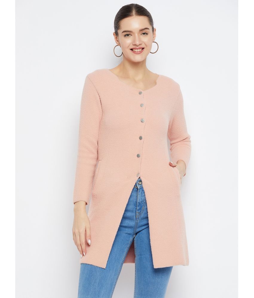     			zigo Woollen Round Neck Women's Cardigans Dress - Peach ( Single )