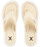 Carlton London Beige Women's Thong Flip Flop