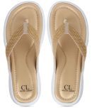 Carlton London Gold Women's Thong Flip Flop