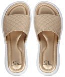 Carlton London Gold Women's Slide Flip Flop