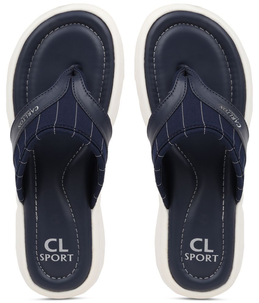     			Carlton London Navy Blue Women's Thong Flip Flop