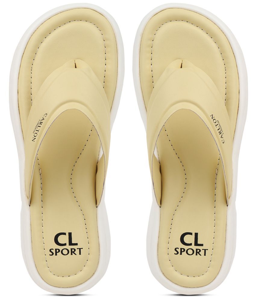     			Carlton London Yellow Women's Thong Flip Flop