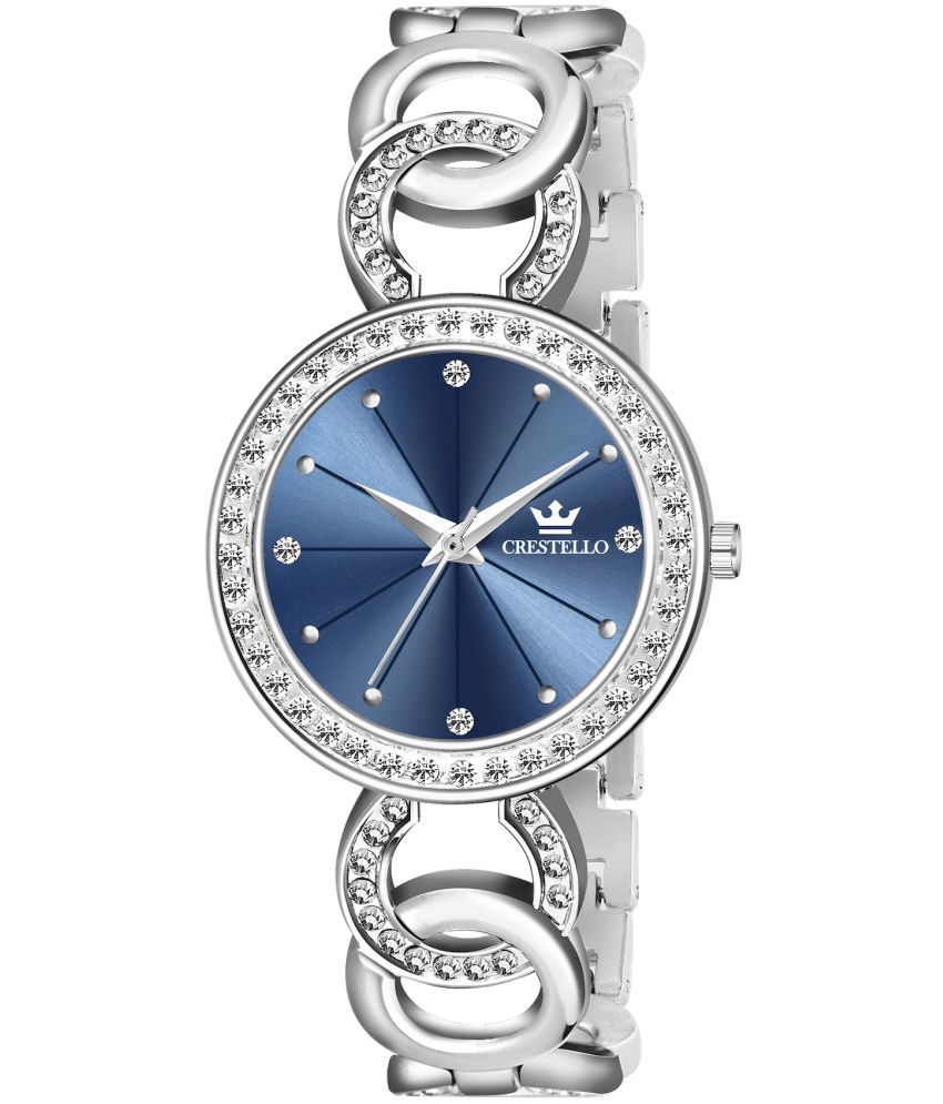     			Crestello Silver Metal Analog Womens Watch