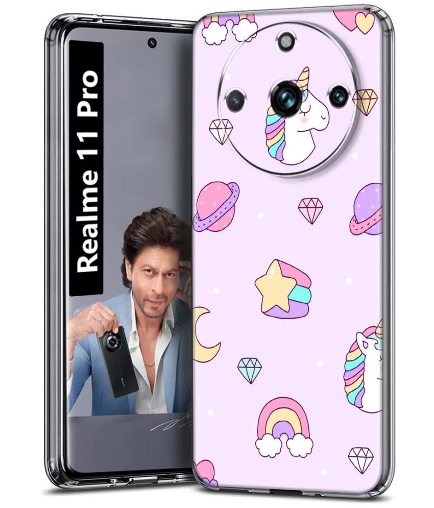     			Fashionury Multicolor Printed Back Cover Silicon Compatible For Realme 11 Pro ( Pack of 1 )