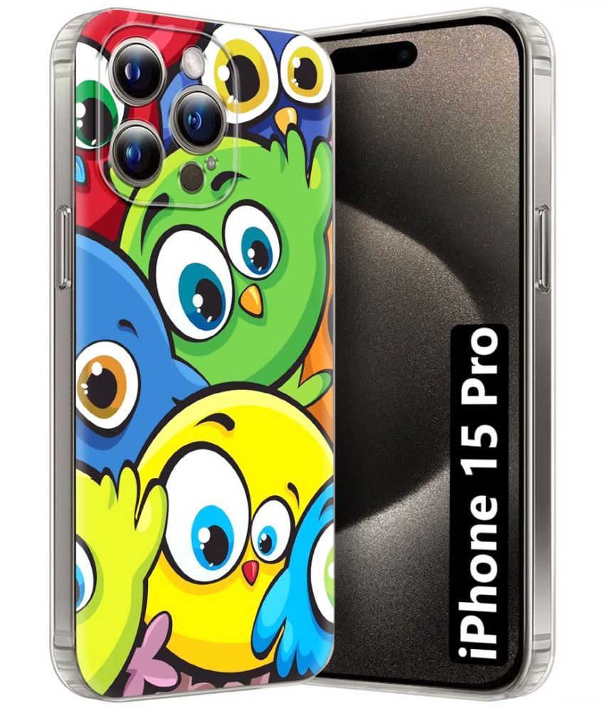     			Fashionury Multicolor Printed Back Cover Silicon Compatible For Apple iPhone 15 Pro ( Pack of 1 )