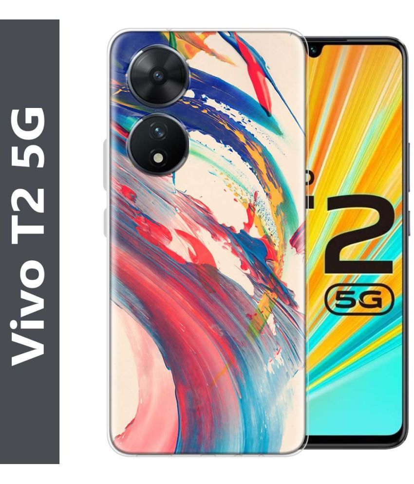     			Fashionury Multicolor Printed Back Cover Silicon Compatible For Vivo T2 5G ( Pack of 1 )