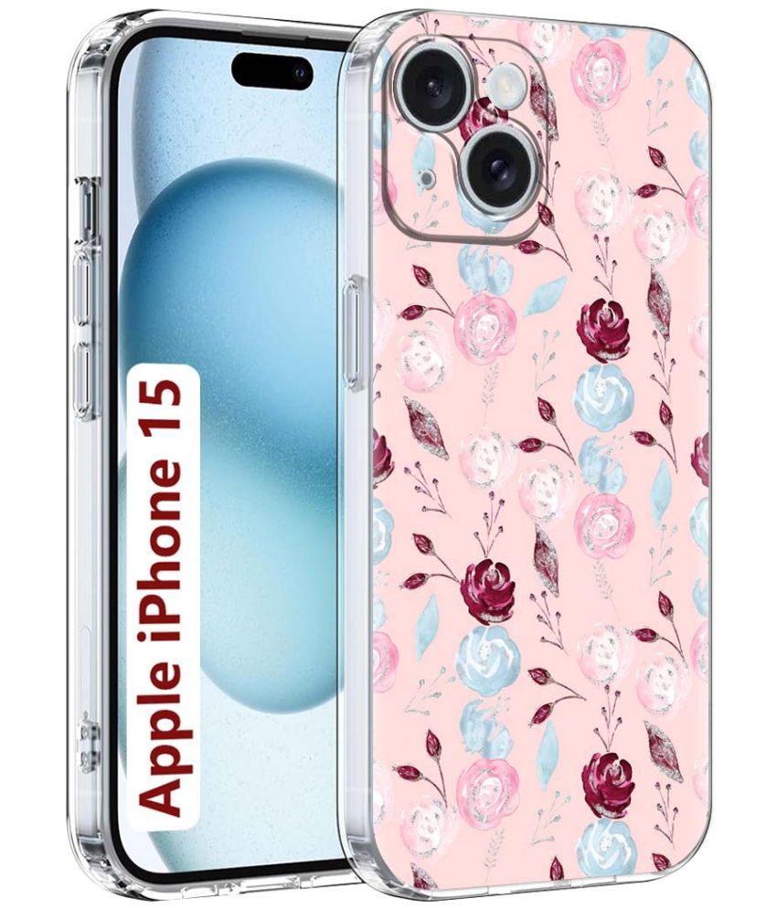     			Fashionury Multicolor Printed Back Cover Silicon Compatible For Apple iPhone 15 ( Pack of 1 )