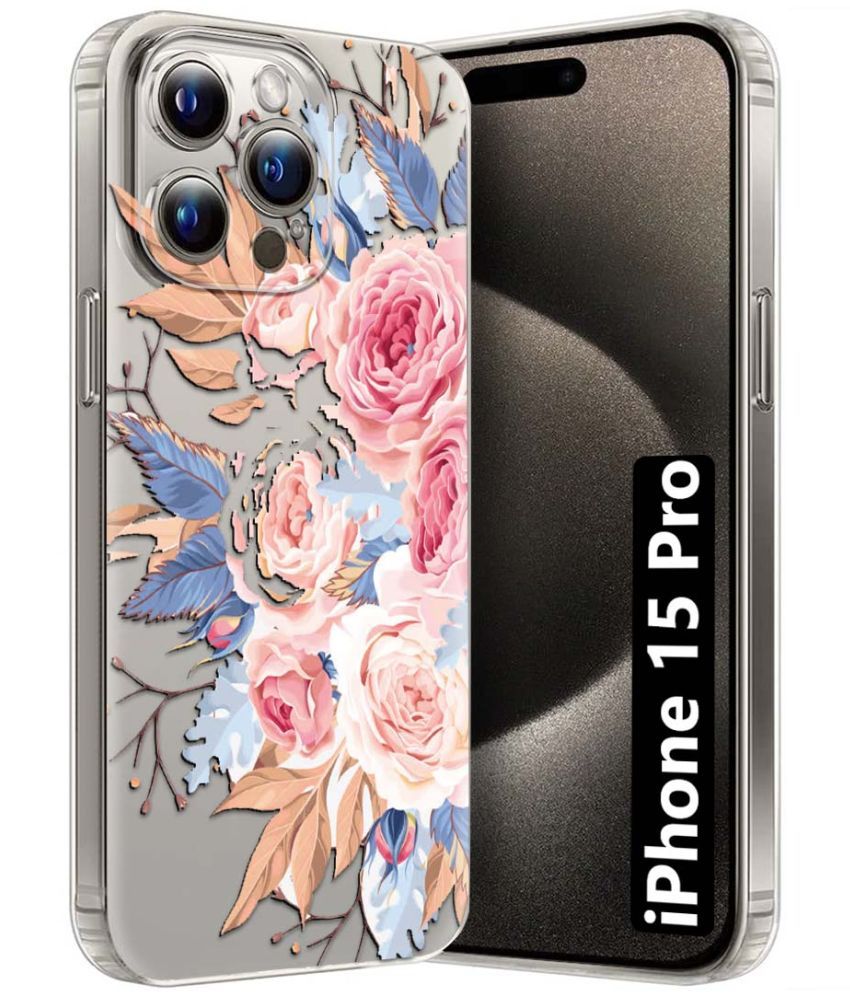     			Fashionury Multicolor Printed Back Cover Silicon Compatible For Apple iPhone 15 Pro ( Pack of 1 )