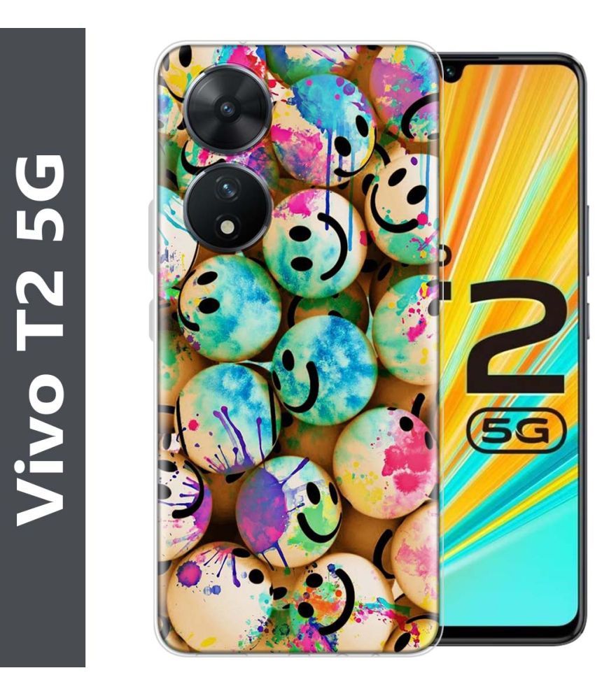     			Fashionury Multicolor Printed Back Cover Silicon Compatible For Vivo T2 5G ( Pack of 1 )