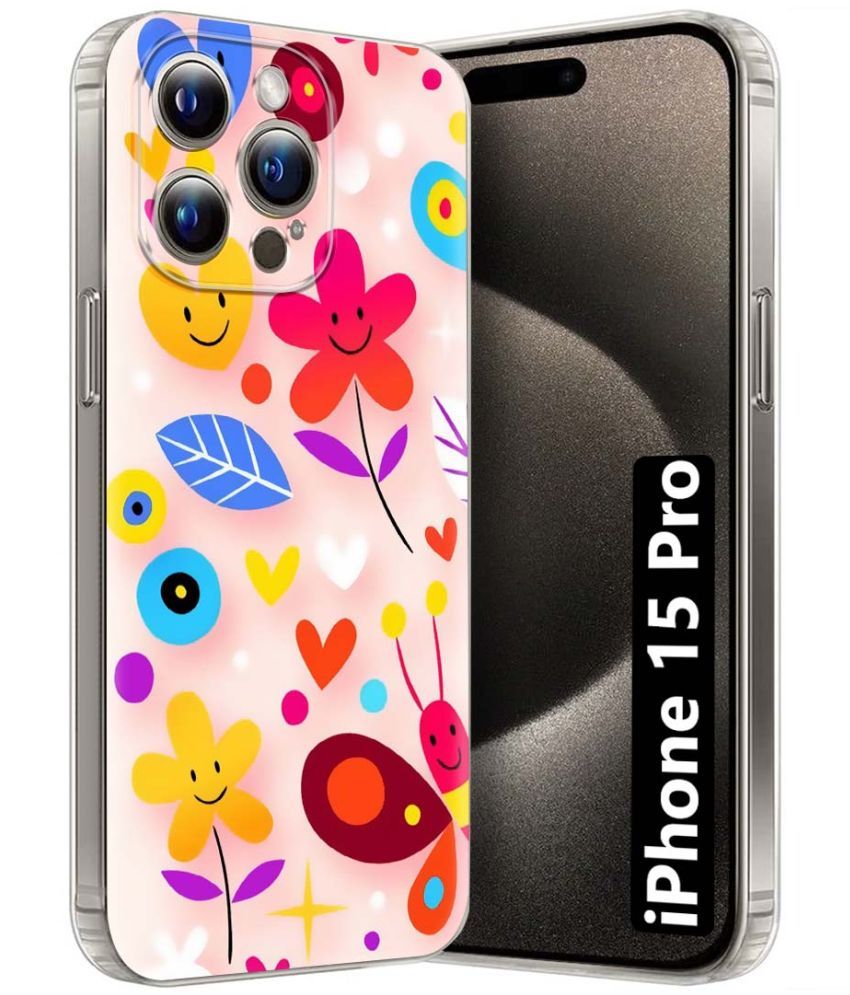     			Fashionury Multicolor Printed Back Cover Silicon Compatible For Apple iPhone 15 Pro ( Pack of 1 )