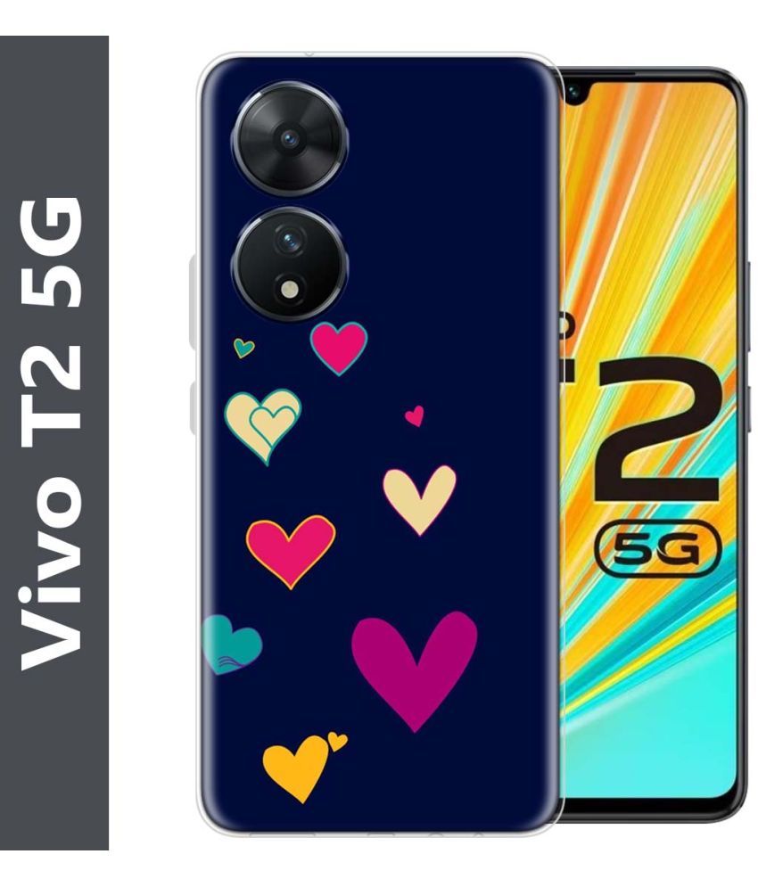     			Fashionury Multicolor Printed Back Cover Silicon Compatible For Vivo T2 5G ( Pack of 1 )