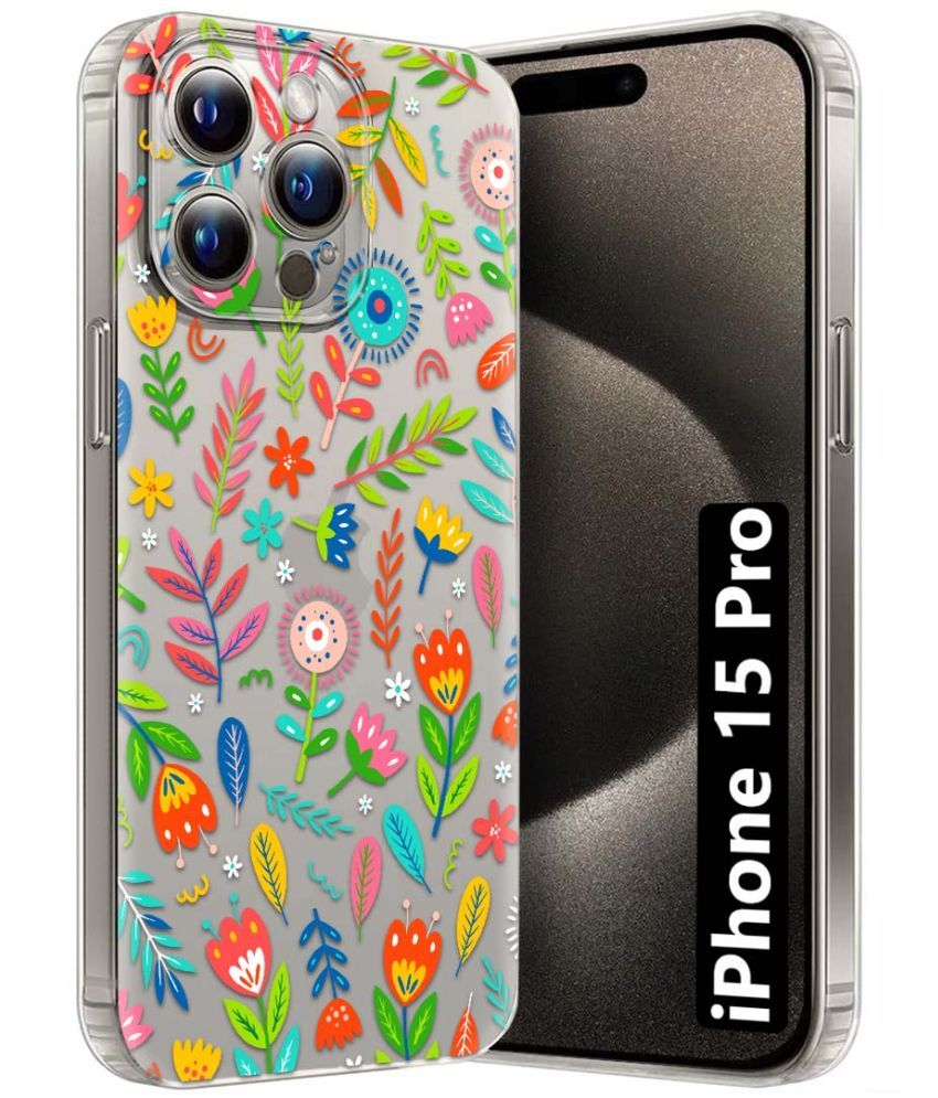     			Fashionury Multicolor Printed Back Cover Silicon Compatible For Apple iPhone 15 Pro ( Pack of 1 )