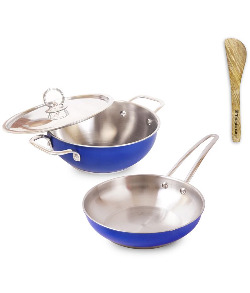     			The Indus Valley Cookware Set Blue Stainless Steel No Coating Cookware Sets ( Set of 2 )