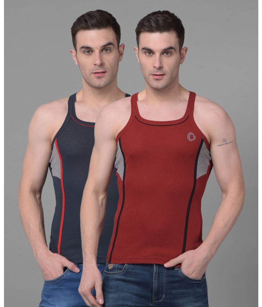     			Pack of 2 Dollar Bigboss Assorted Colorblock Cotton Blend Men Vest