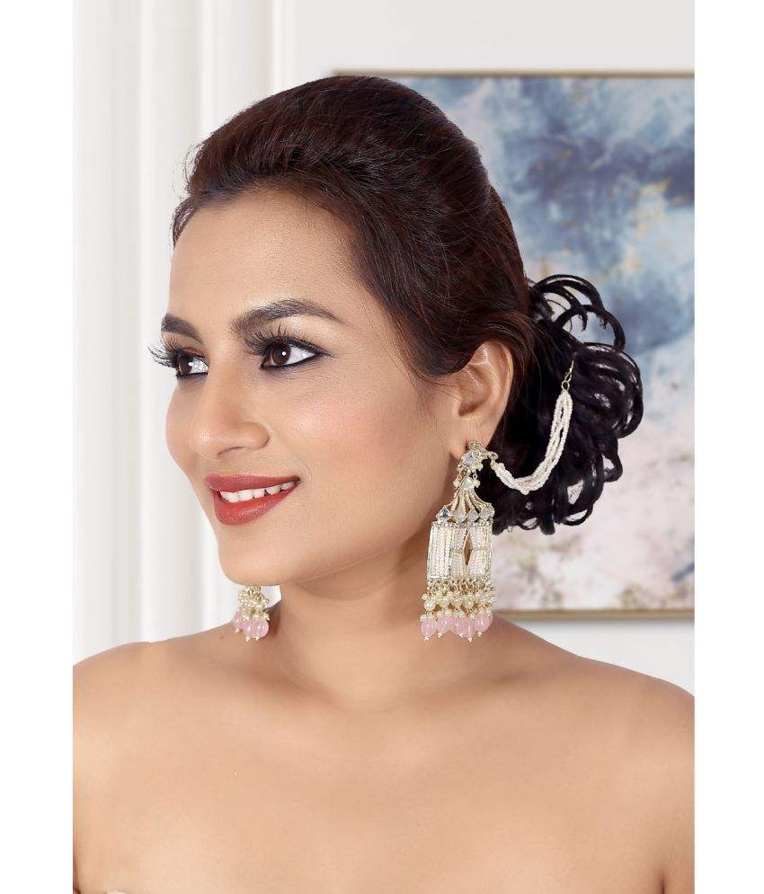     			Jiyanshi fashion Pink Jhumki Earrings ( Pack of 1 )