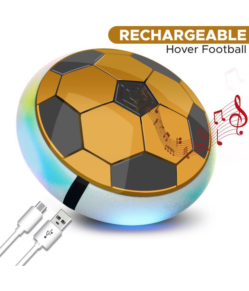     			NHR C-Type USB Rechargeable Battery Powered Hover Football Indoor Electric Floating Hover Ball | Soccer | Smart Air Football | Fun Game for Kids Toys for Boys and Girls Birthday Gift(Yellow)