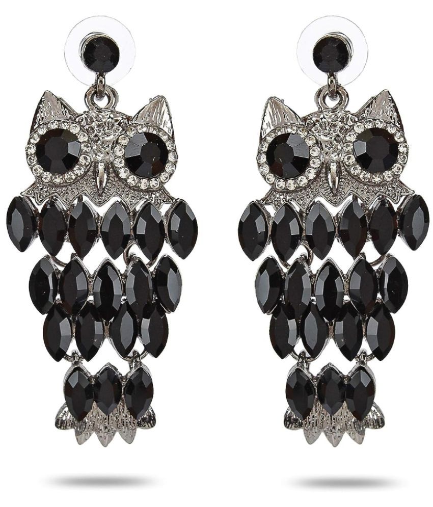     			YOUBELLA Black Danglers Earrings ( Pack of 1 )