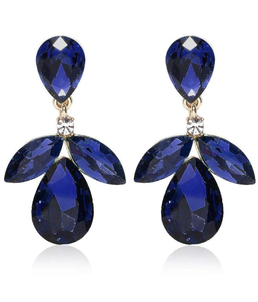     			YOUBELLA Blue Danglers Earrings ( Pack of 1 )