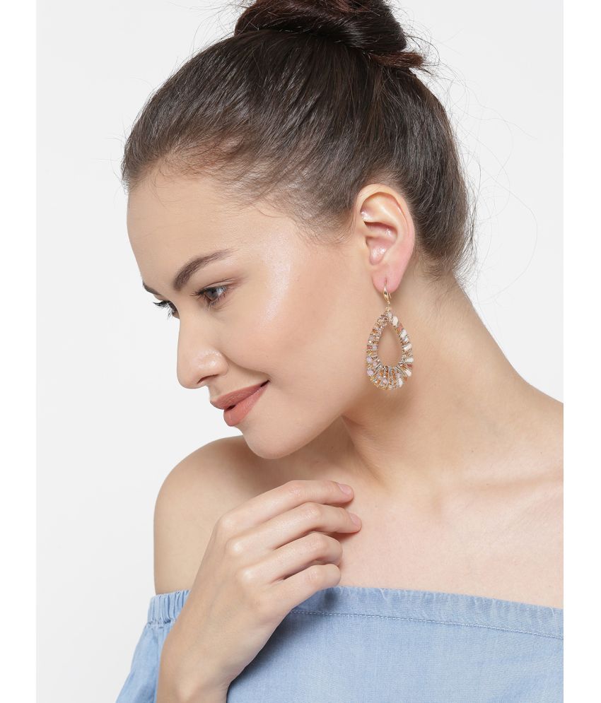     			YOUBELLA Peach Danglers Earrings ( Pack of 1 )