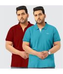 TAB91 Pack of 2 Cotton Regular Fit Men's T-Shirt ( Maroon )