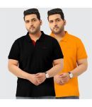 TAB91 Pack of 2 Cotton Regular Fit Solid Half Sleeves Men's Polo T Shirt ( Yellow )