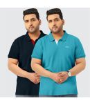 TAB91 Cotton Regular Fit Solid Half Sleeves Men's T-Shirt - Blue ( Pack of 2 )