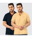 TAB91 Pack of 2 Cotton Regular Fit Men's T-Shirt ( Beige )