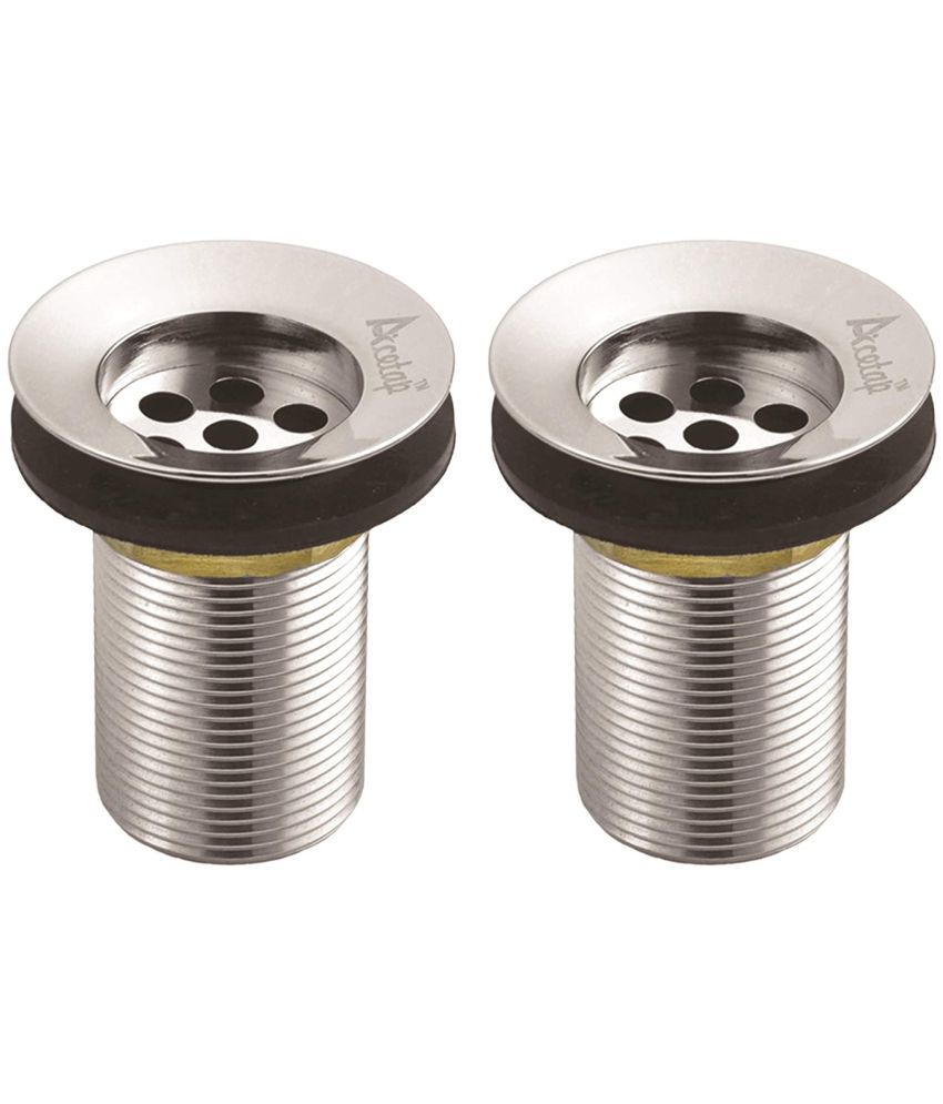     			Acetap Brass 32 mm Heavy Duty Full Thread Waste Coupling for Wash Basin, (Chrome) 3" INCH Pack of 2 Piece