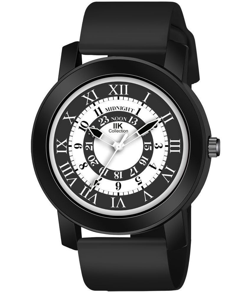     			IIK COLLECTION Black Silicon Analog Men's Watch