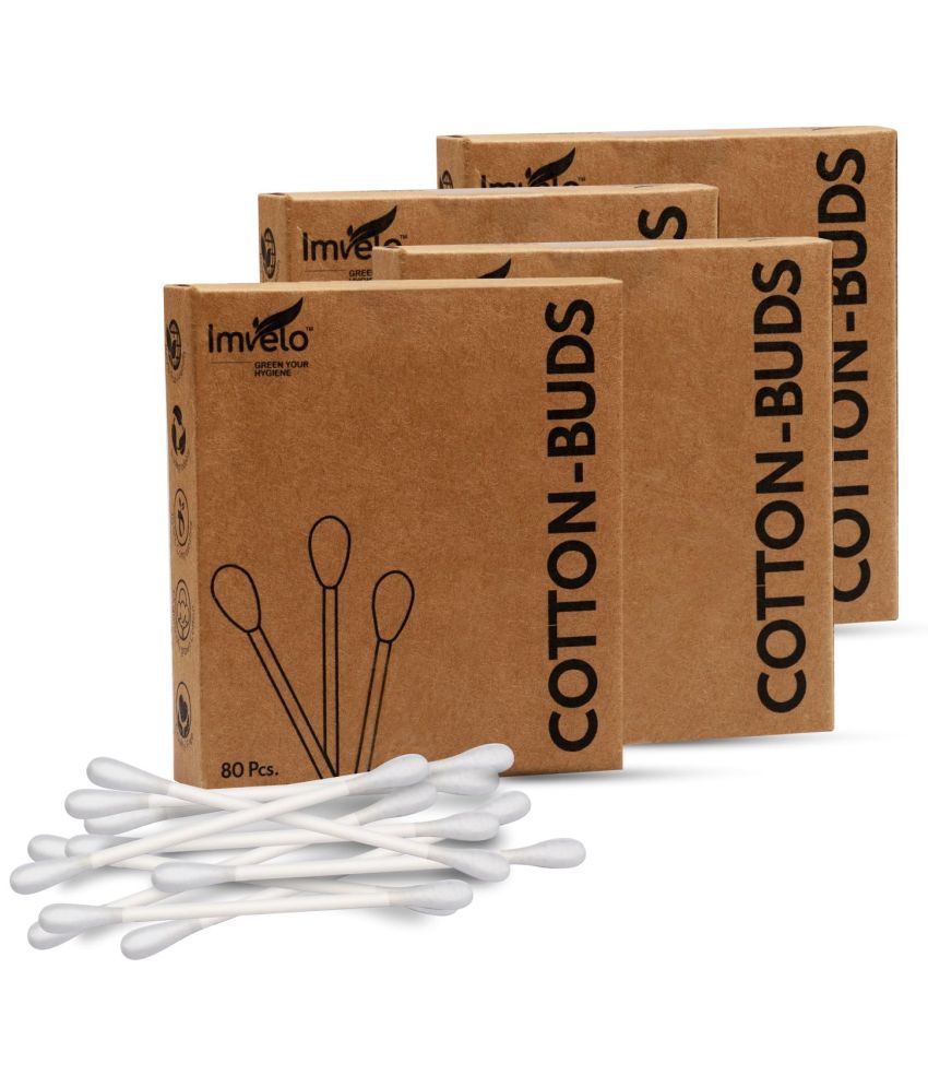     			Imvelo Green Your Hygiene Paper Cotton Swabs/Earbuds | Q Tips - 320 Sticks/640 Swabs | Double Tipped Ear Cotton Sticks | 100% Eco-Friendly & Natural | Perfect for Ear Wax Removal