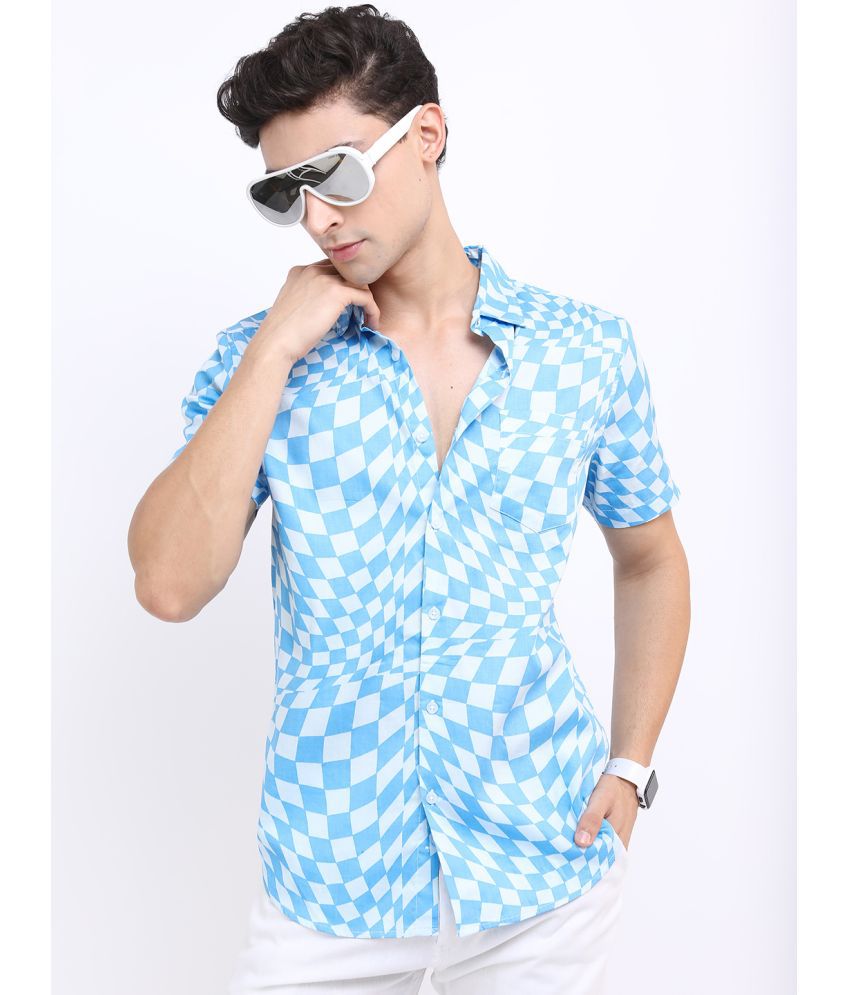     			Ketch 100% Cotton Regular Fit Printed Half Sleeves Men's Casual Shirt - Blue ( Pack of 1 )