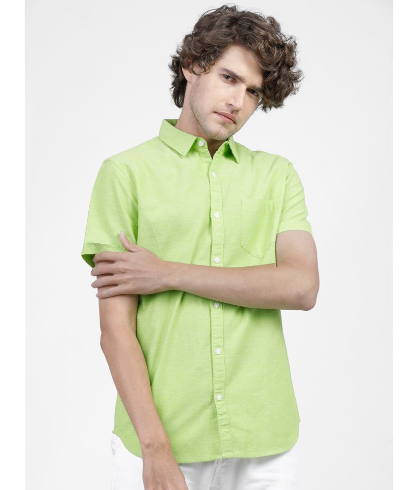     			Ketch Cotton Blend Regular Fit Solids Half Sleeves Men's Casual Shirt - Mint Green ( Pack of 1 )