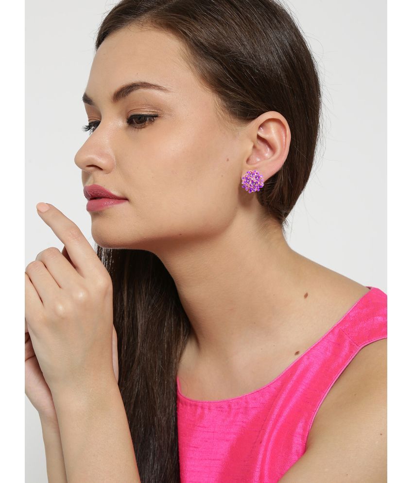     			YOUBELLA Purple Danglers Earrings ( Pack of 1 )