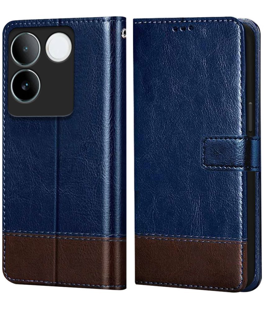     			Fashionury Blue Flip Cover Leather Compatible For Vivo T2 Pro 5G ( Pack of 1 )