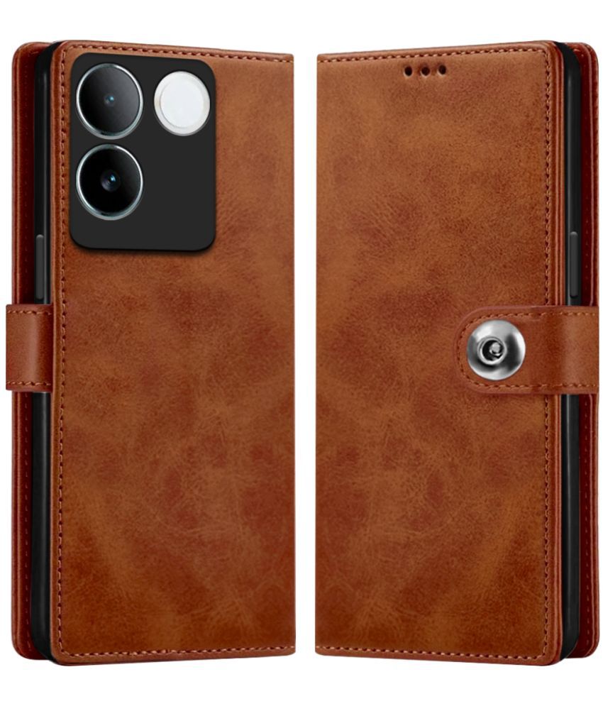     			Fashionury Brown Flip Cover Leather Compatible For Vivo T2 Pro 5G ( Pack of 1 )