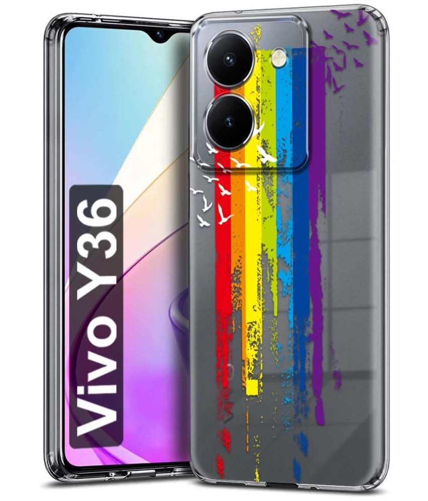     			Fashionury Multicolor Printed Back Cover Silicon Compatible For Vivo Y36 ( Pack of 1 )