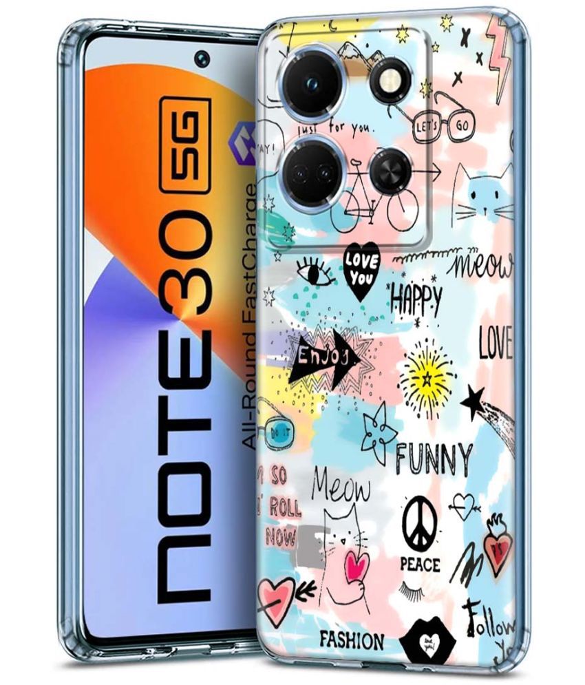     			Fashionury Multicolor Printed Back Cover Silicon Compatible For Infinix Note 30 5G ( Pack of 1 )